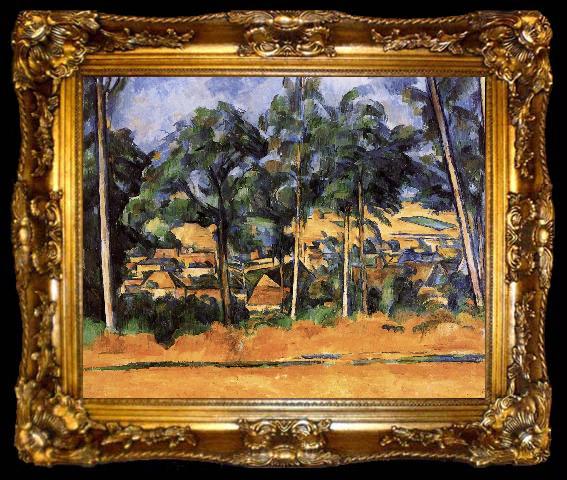 framed  Paul Cezanne of the village after the tree, ta009-2